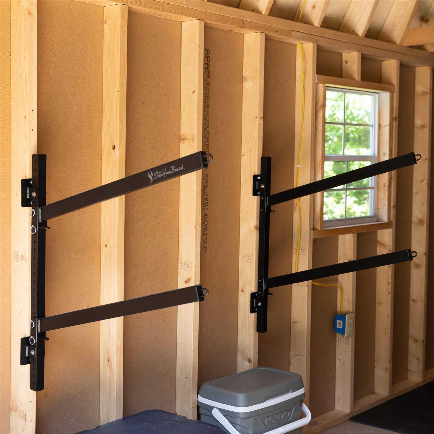 Alternative view of Storeyourboard 2 Kayak Indoor Storage Rack Adjustable Garage Wall Mount Hanger