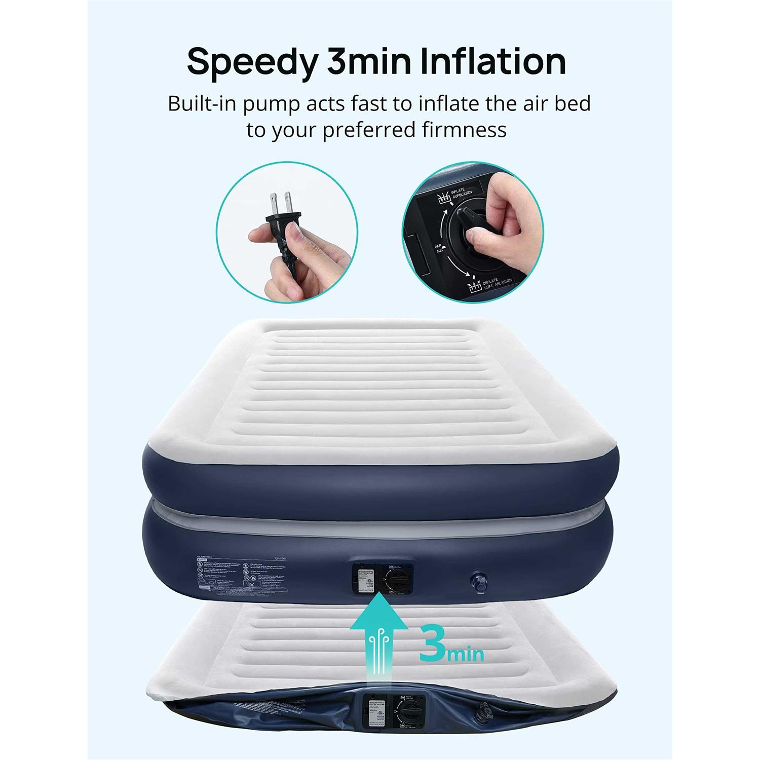 Evajoy Full Size Inflatable Air Mattress with Built in Pump Double-High - Image 5