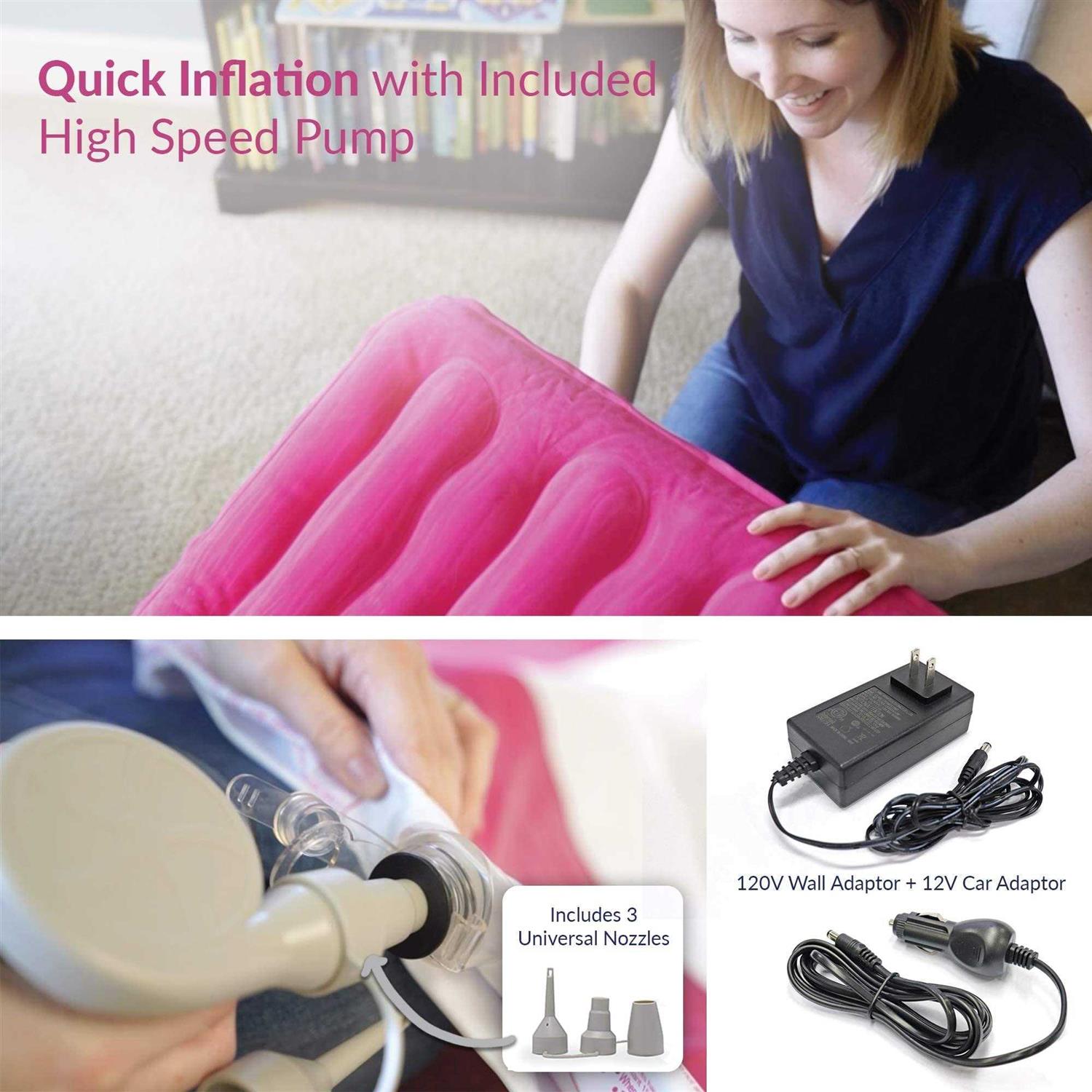 Enerplex Inflatable Travel Bed with High Speed Pump Portable Air Mattress Kids - Image 5