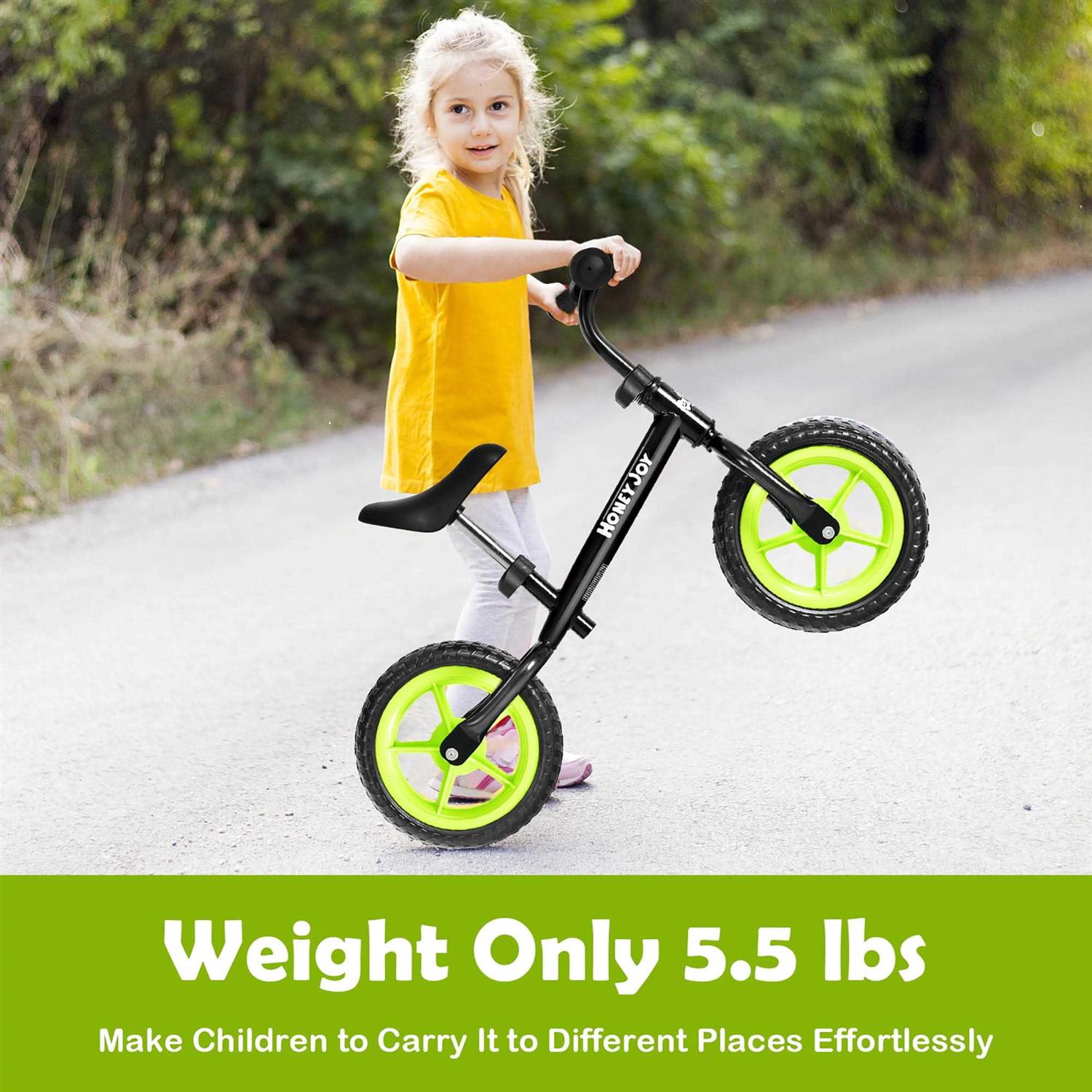 Honeyjoy Kids Balance Bike No Pedal Training Bicycle w/Adjustable Handlebar & Seat - Image 2