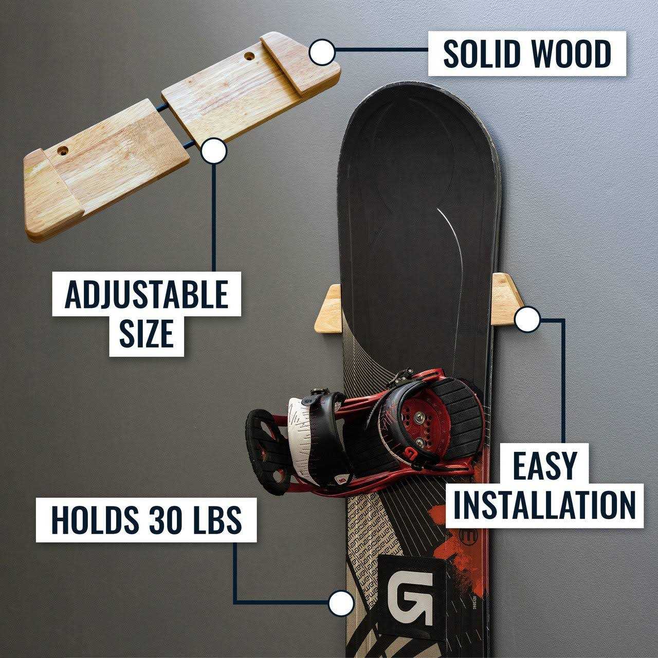 Alternative view of storeyourboard Minimalist Wood Snowboard Rack