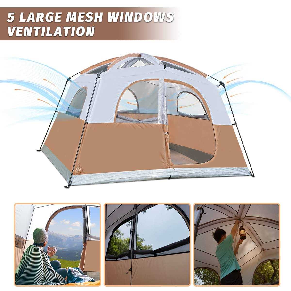 Unp Tents 6 Person Waterproof Windproof Easy Setup,Double Layer Family Camping Tent With 1 Mesh Door 5 - Image 5
