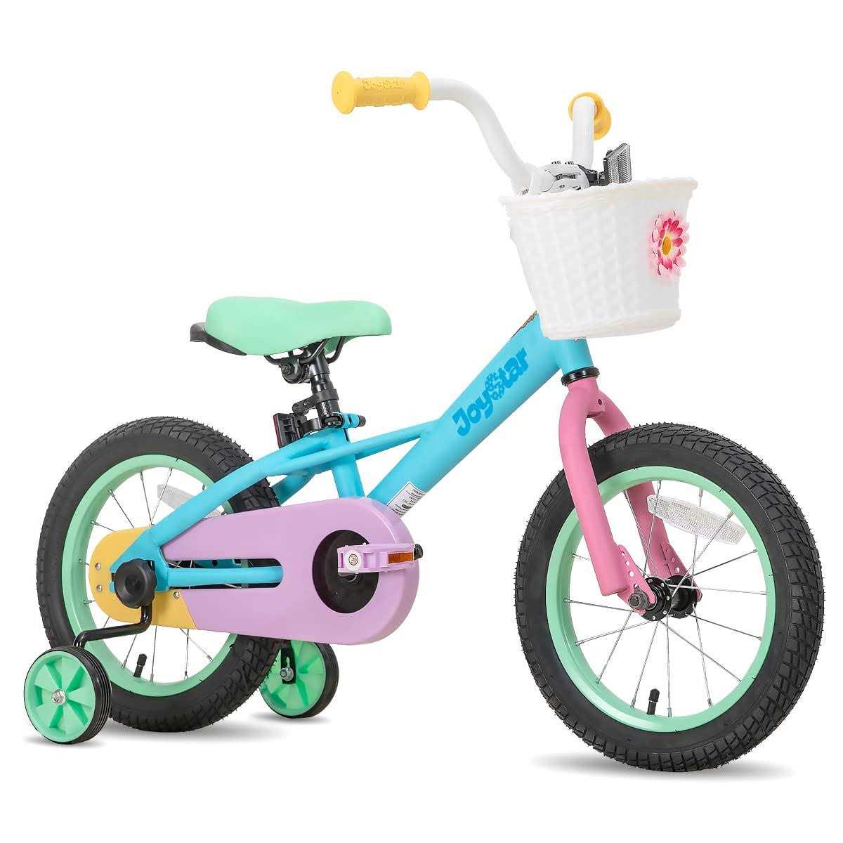 Joystar Macarons Kids Bike for Girls Ages 4-7 with Training Wheels