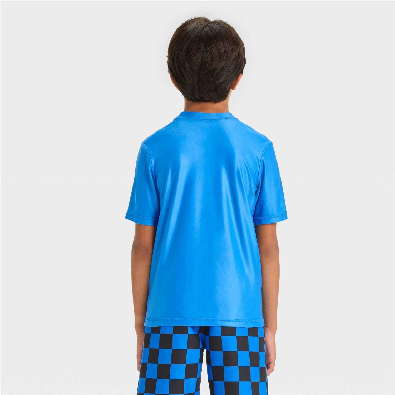 Alternative view of Boys' Sonic the Hedgehog Short Sleeve Fictitious Character Rash Guard Swimsuit Top