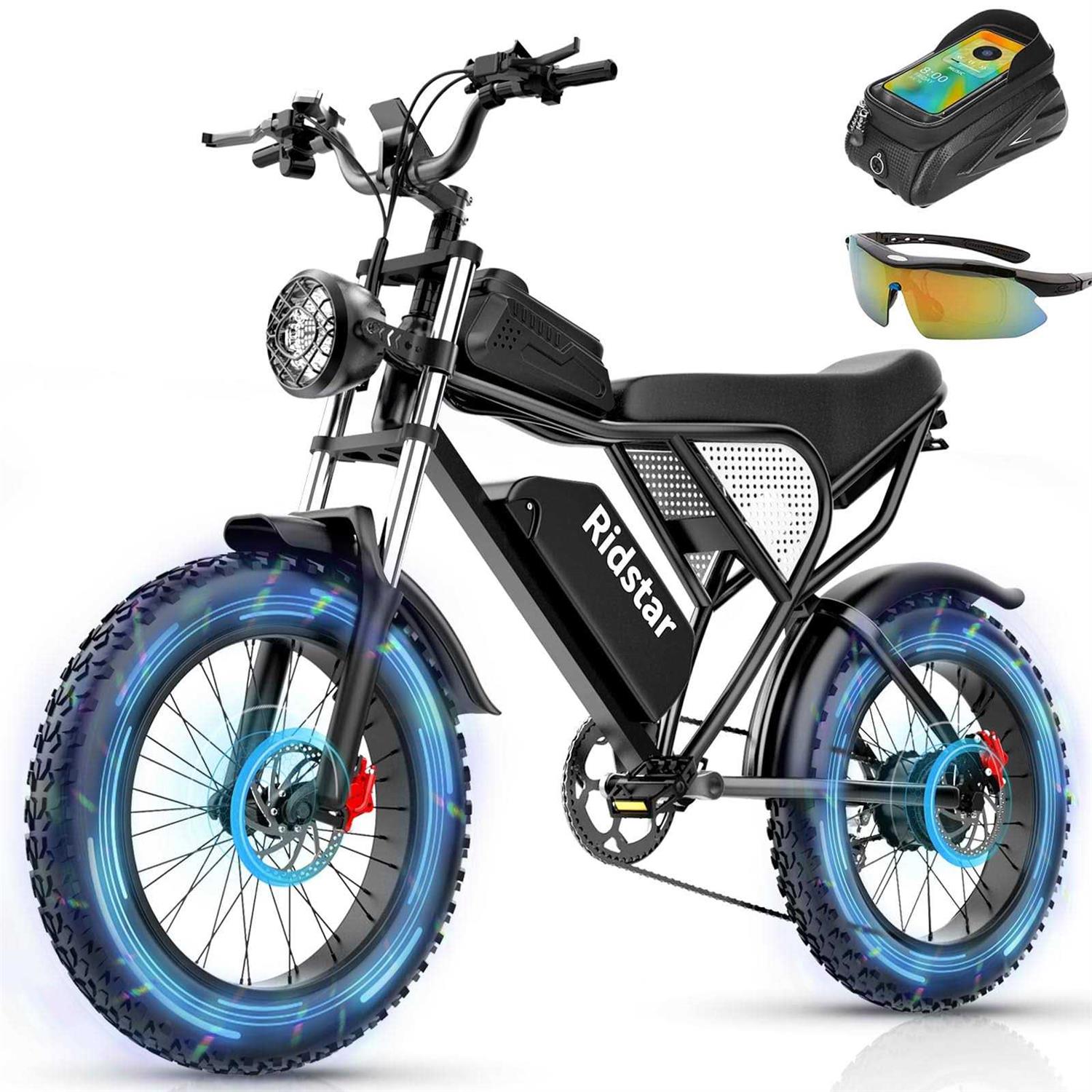 Bopzin Electric Bike for Adults 1500W 33MPH Dirt Bike 48V,20AH Removable Battery