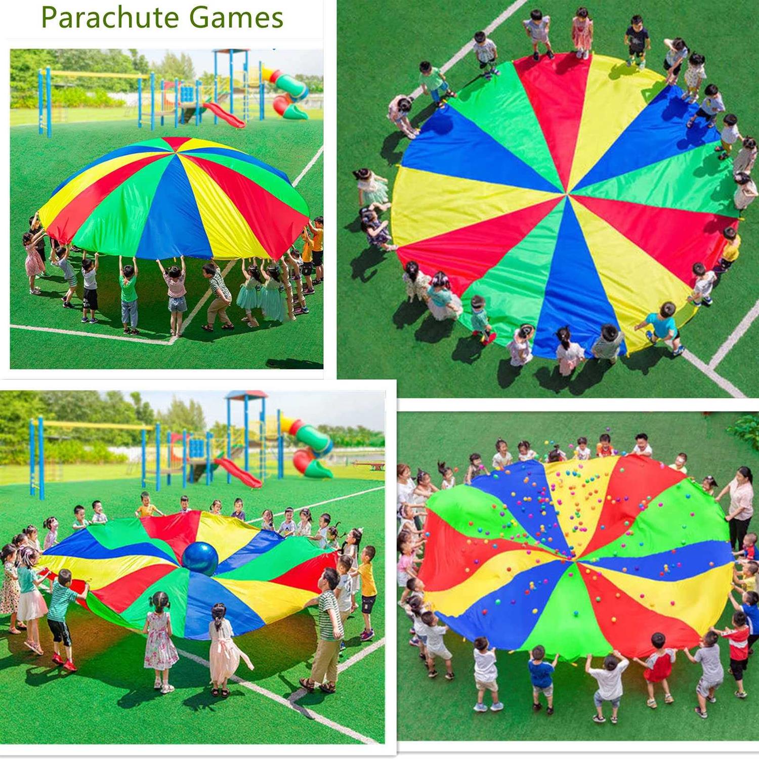 Alternative view of SPINFOX Play Parachute Multicolored Parachute with Handles for Kids