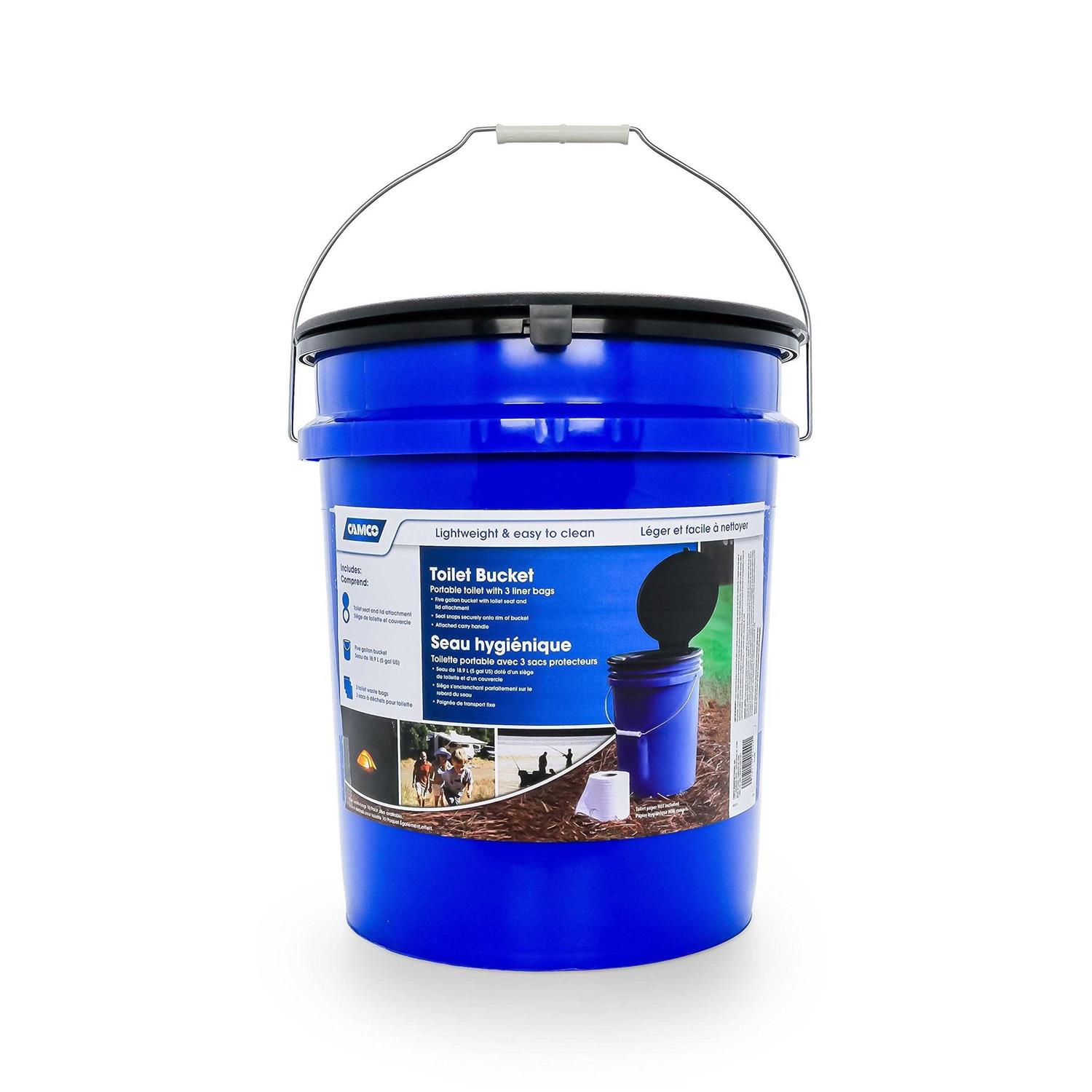 Camco Toilet Bucket with Seat 41549
