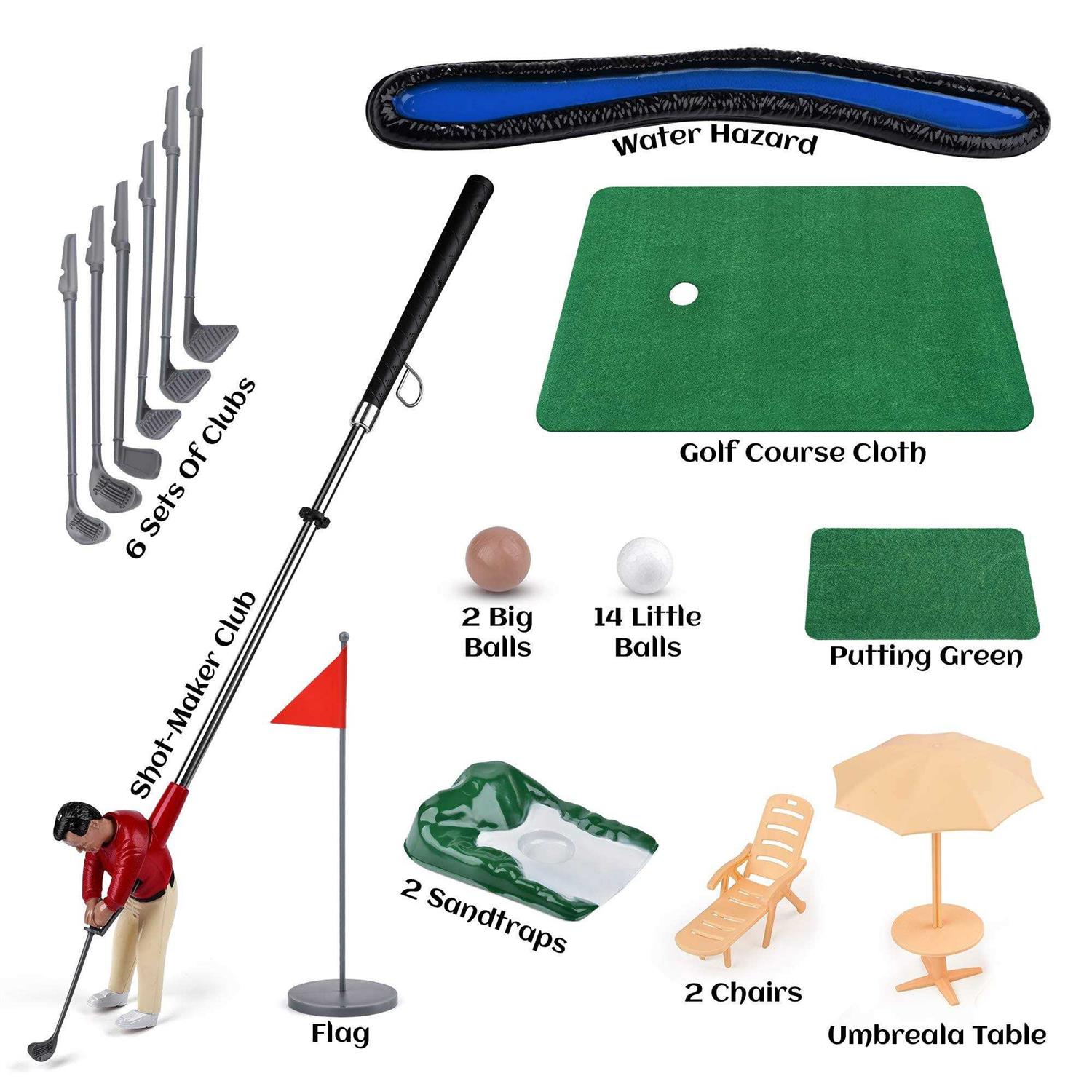 Abco Tech Mini Golf Indoor Kit Portable Mini-Golf Mat with Set of 6 Clubs and 1 Shot Maker Club - Image 4