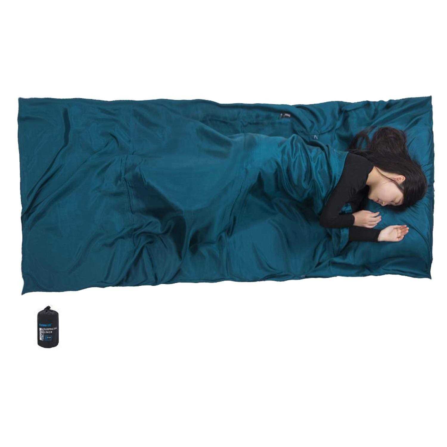 Browint Silk Sleeping Bag Liner, Silk Sleep Sheet, Sack, Extra Wide 87'x43' Sheet