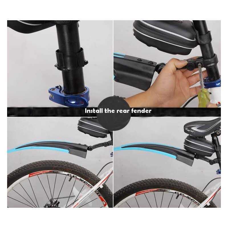 BlueSunshine Adjustable Road Mountain Bike Bicycle Cycling Tire Front/Rear Mud Guards Mudguard Fenders Set - Image 5