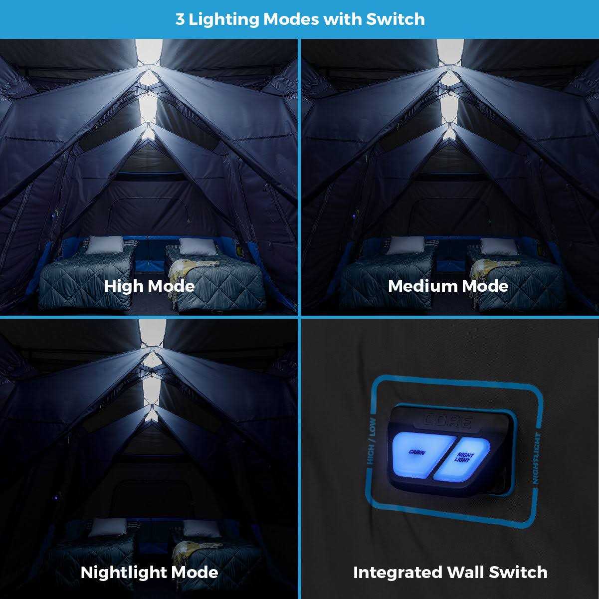 Core Equipment 12 Person Lighted Instant Cabin Tent - Image 2