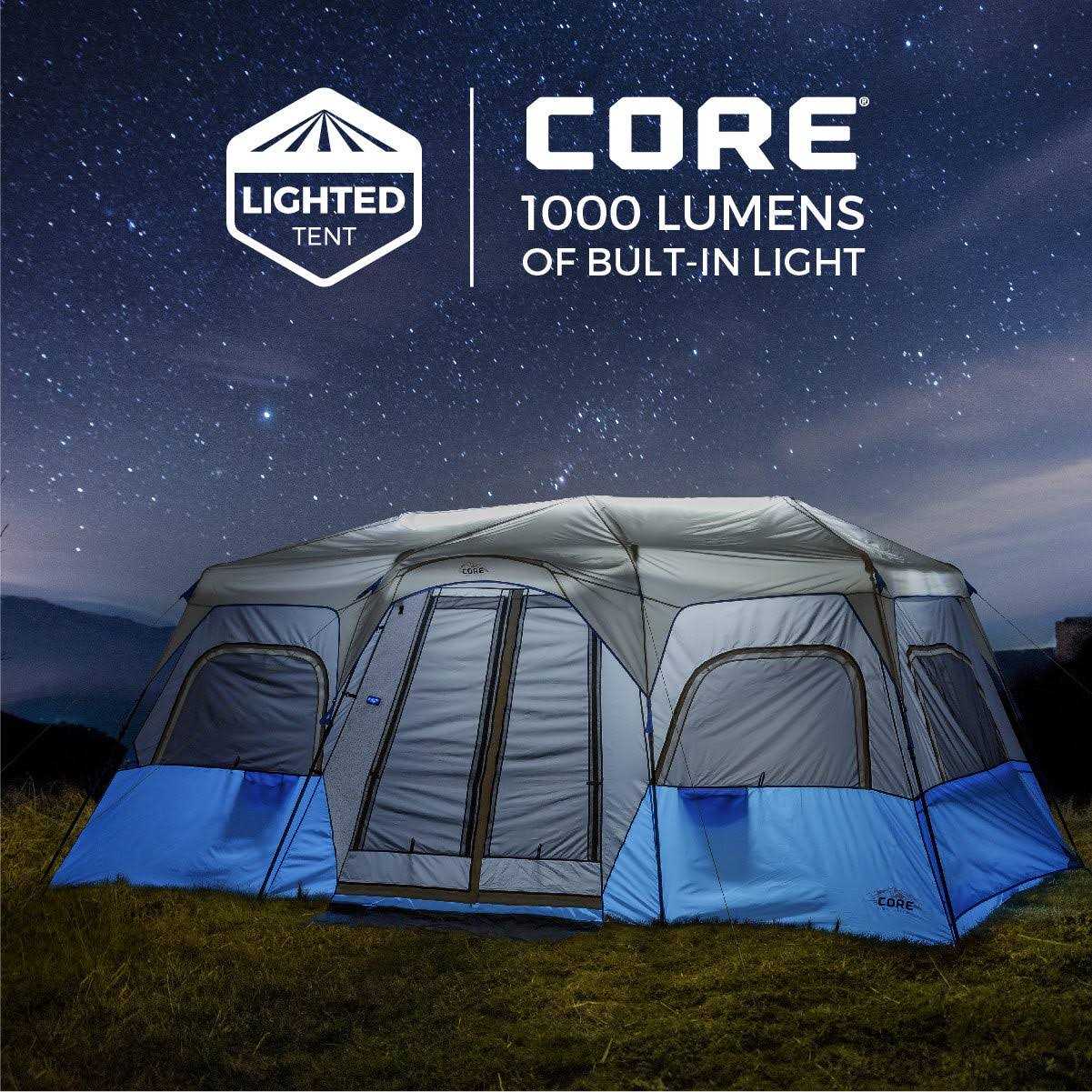 Core Equipment 12 Person Lighted Instant Cabin Tent - Image 4