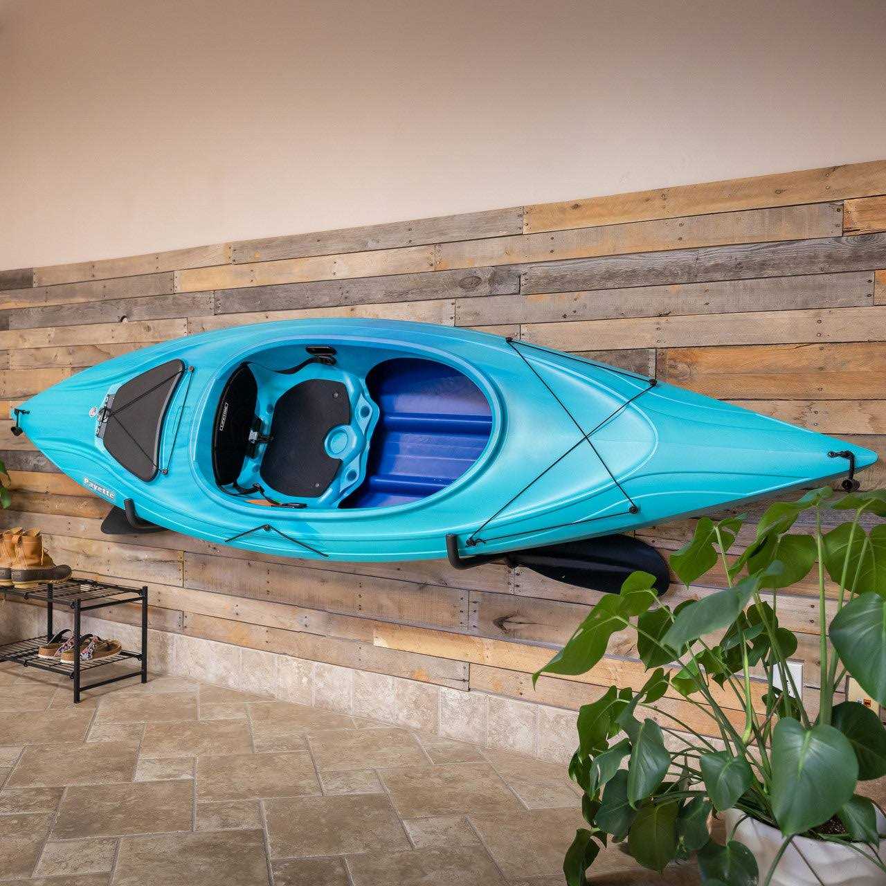 Storeyourboard Roanoke Kayak Storage Rack Holds 100 lbs Kayak Wall Mount Hooks