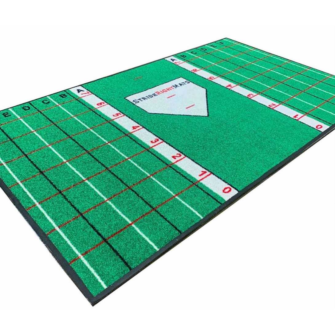 Alternative view of StrideRightMats Baseball Softball Hitting Batting Mat Dual Purpose Instructional Setup