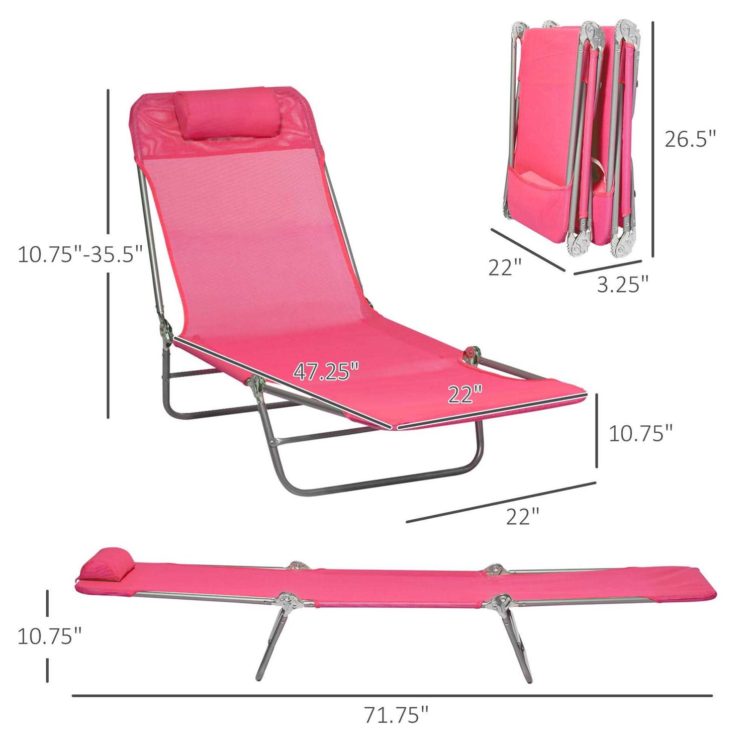 Outsunny Folding Chaise Lounge Pool - Image 4
