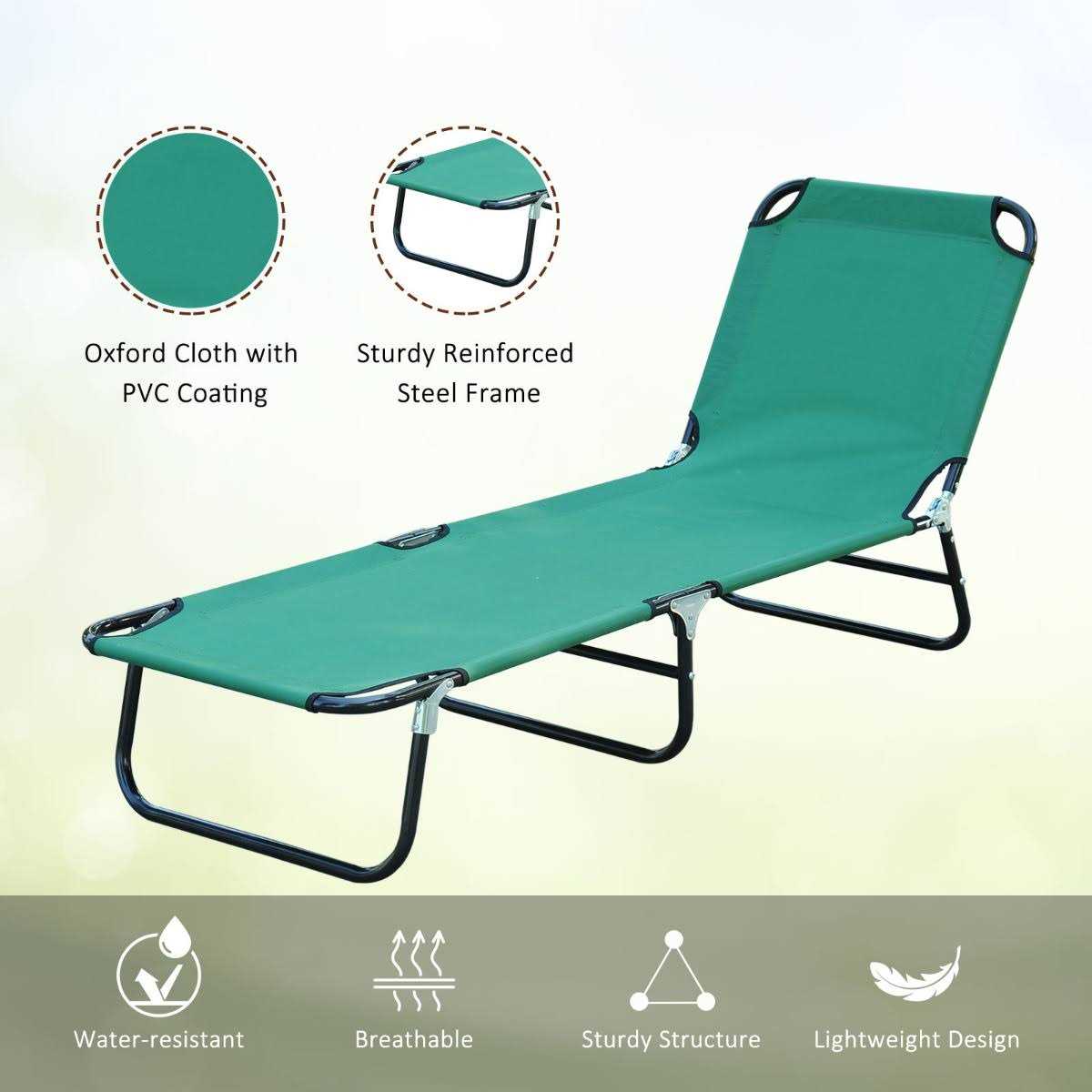 Outsunny Folding Chaise Lounge Pool - Image 4