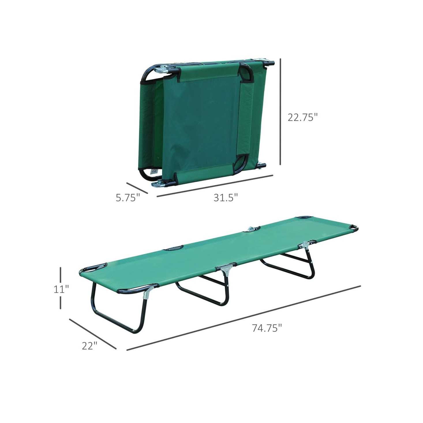 Outsunny Folding Chaise Lounge Pool - Image 5