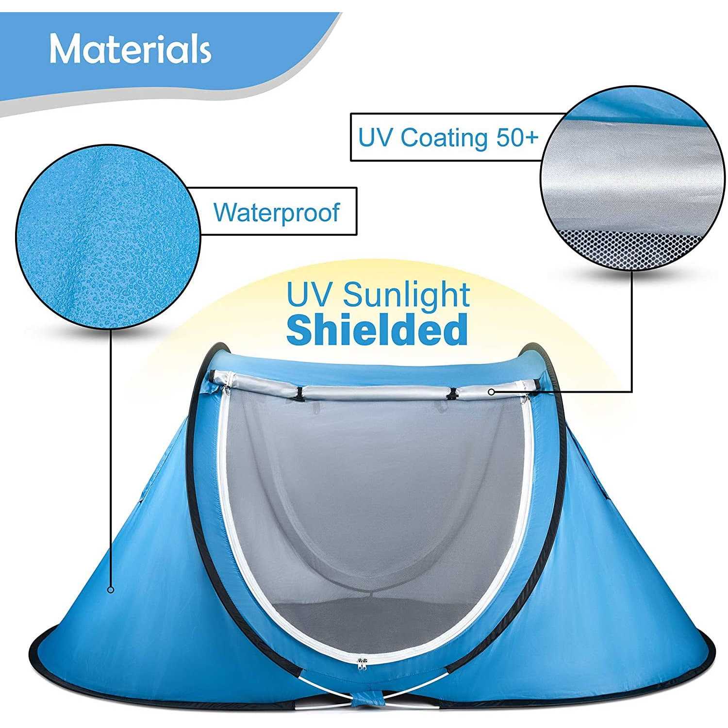 Abco Tech Pop-Up Tent and Automatic Instant Portable Cabana Beach Tent Pop Up Shade Tent - Image 5