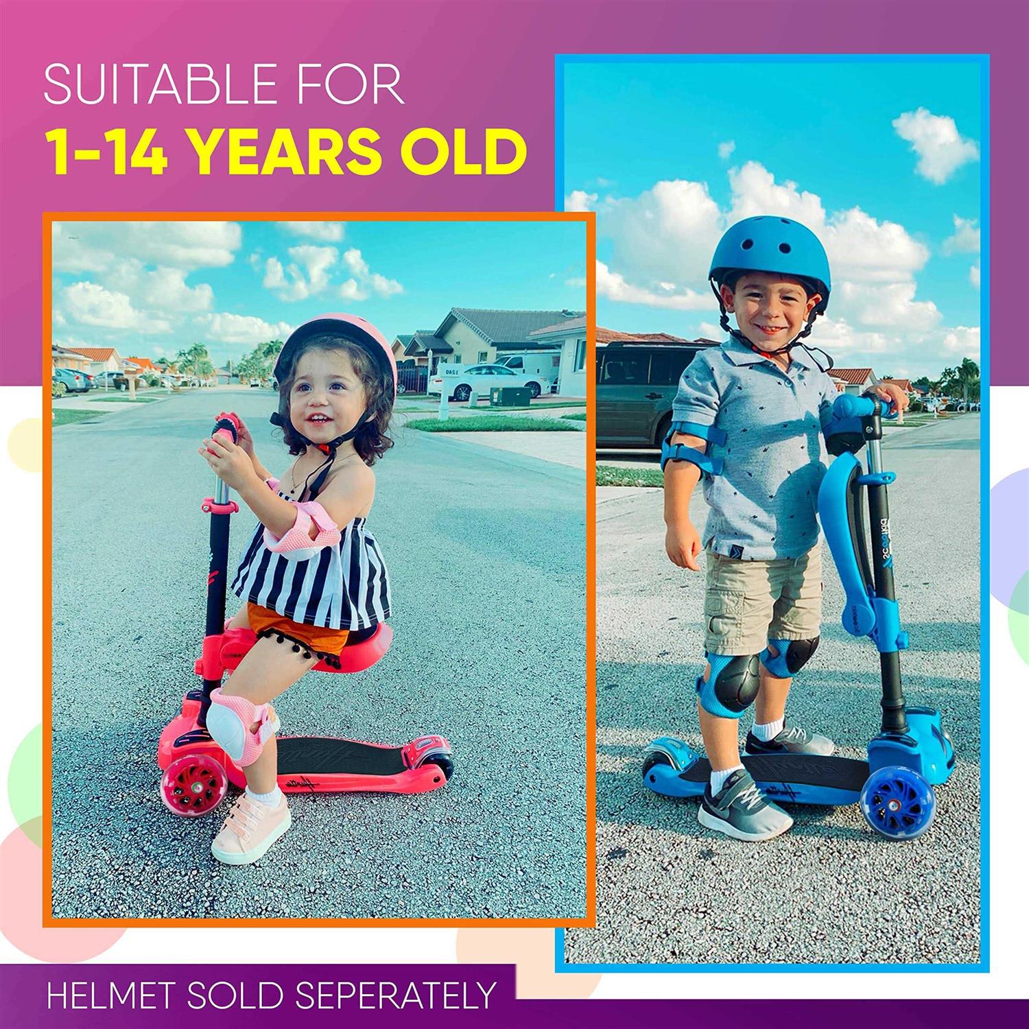 Hurtle ScootKid 3 Wheel Toddler Toy Scooter LED - Image 2