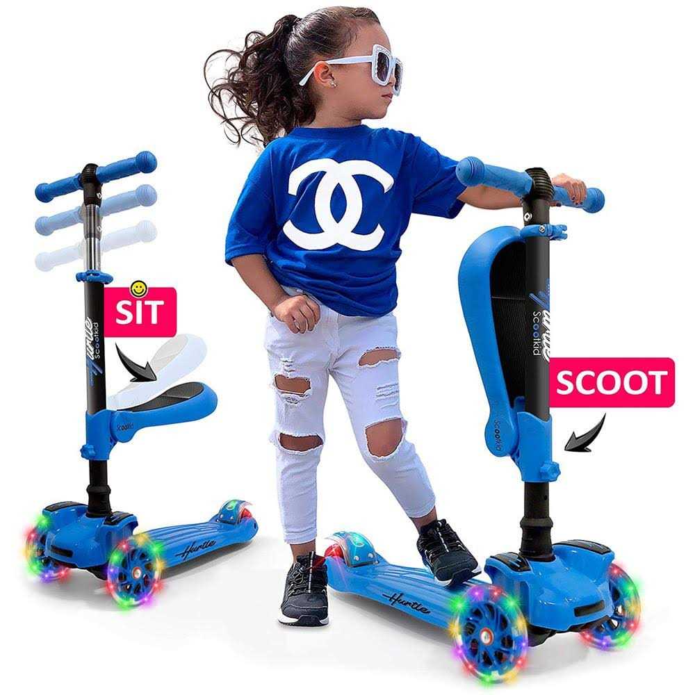 Hurtle ScootKid 3 Wheel Toddler Toy Scooter LED - Image 3