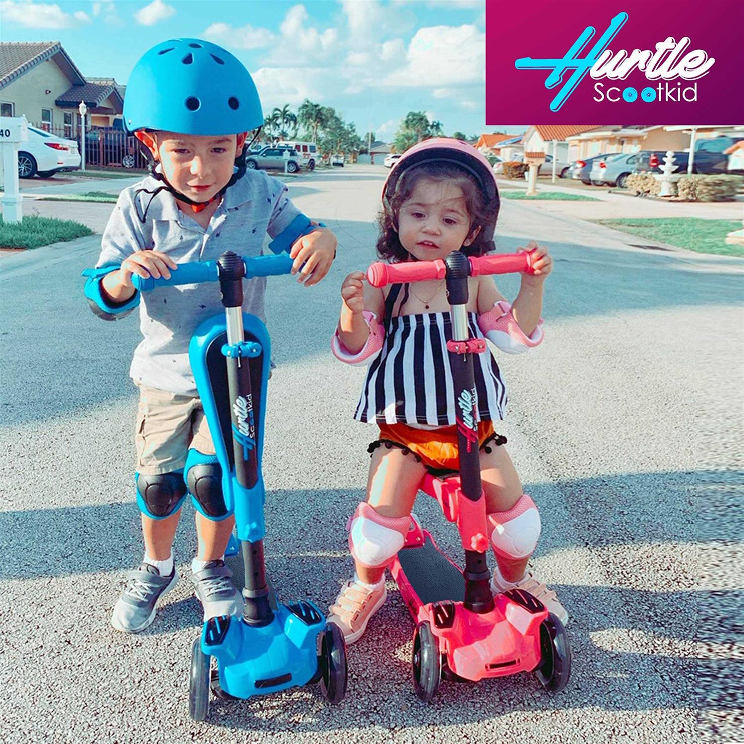 Hurtle ScootKid 3 Wheel Toddler Toy Scooter LED - Image 4