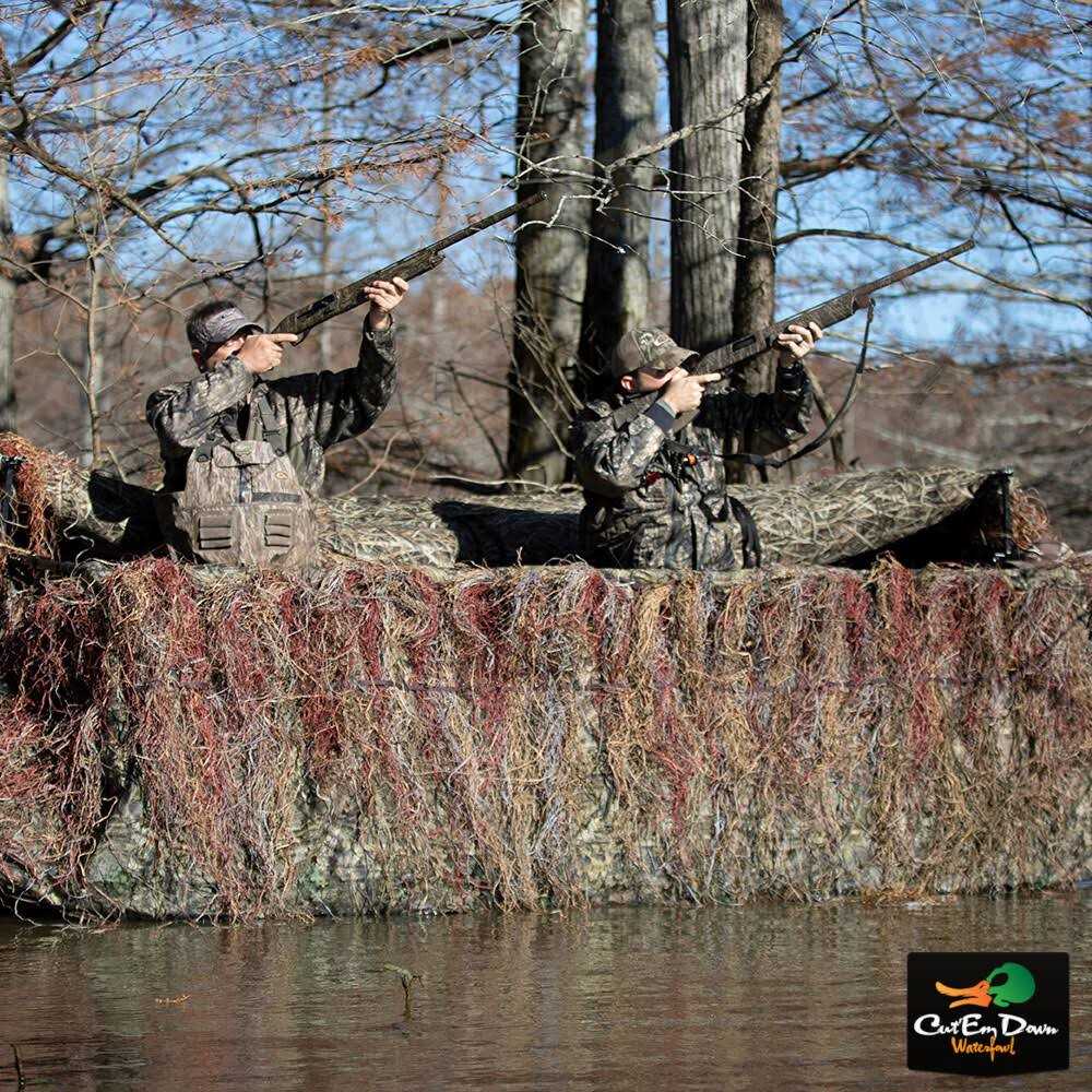 Drake Waterfowl Drake Ghillie Boat Blind with No-Shadow Dual Action Top - Image 2