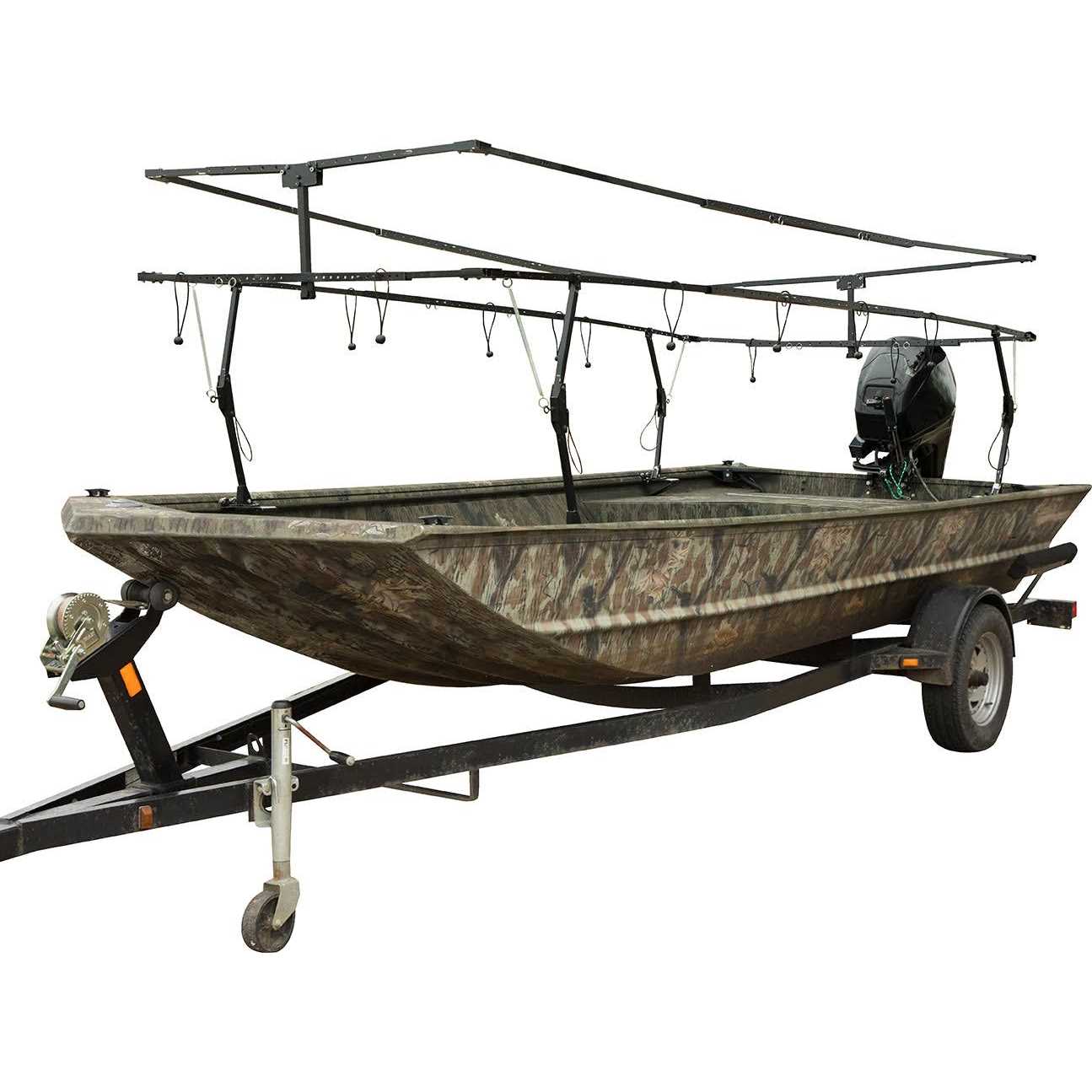 Drake Waterfowl Drake Ghillie Boat Blind with No-Shadow Dual Action Top - Image 3