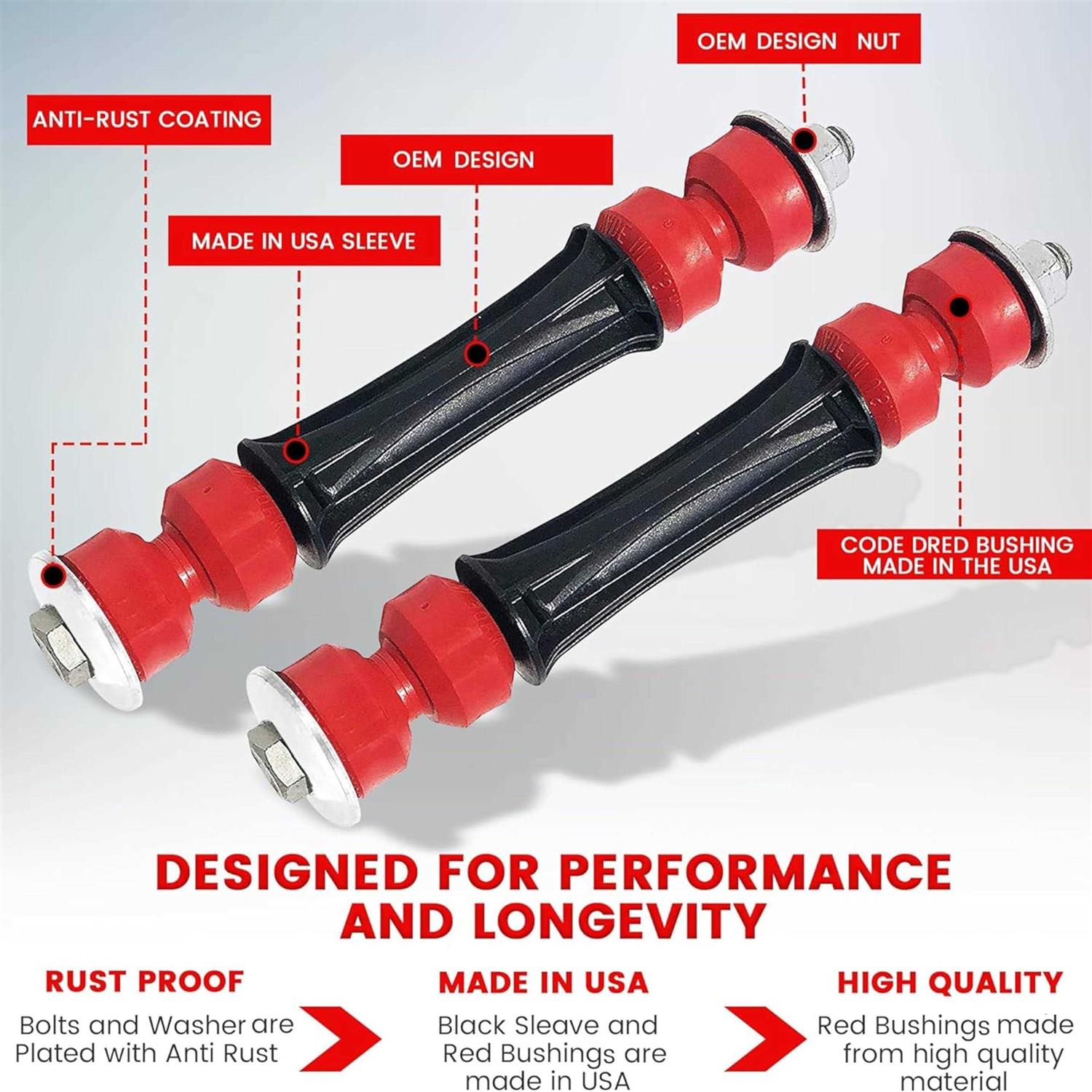 Suspension Dudes Front Suspension Stabilizer Bar Links For Silverado Escalade Tahoe Sierra Yukon K700538 K700432 - Image 5