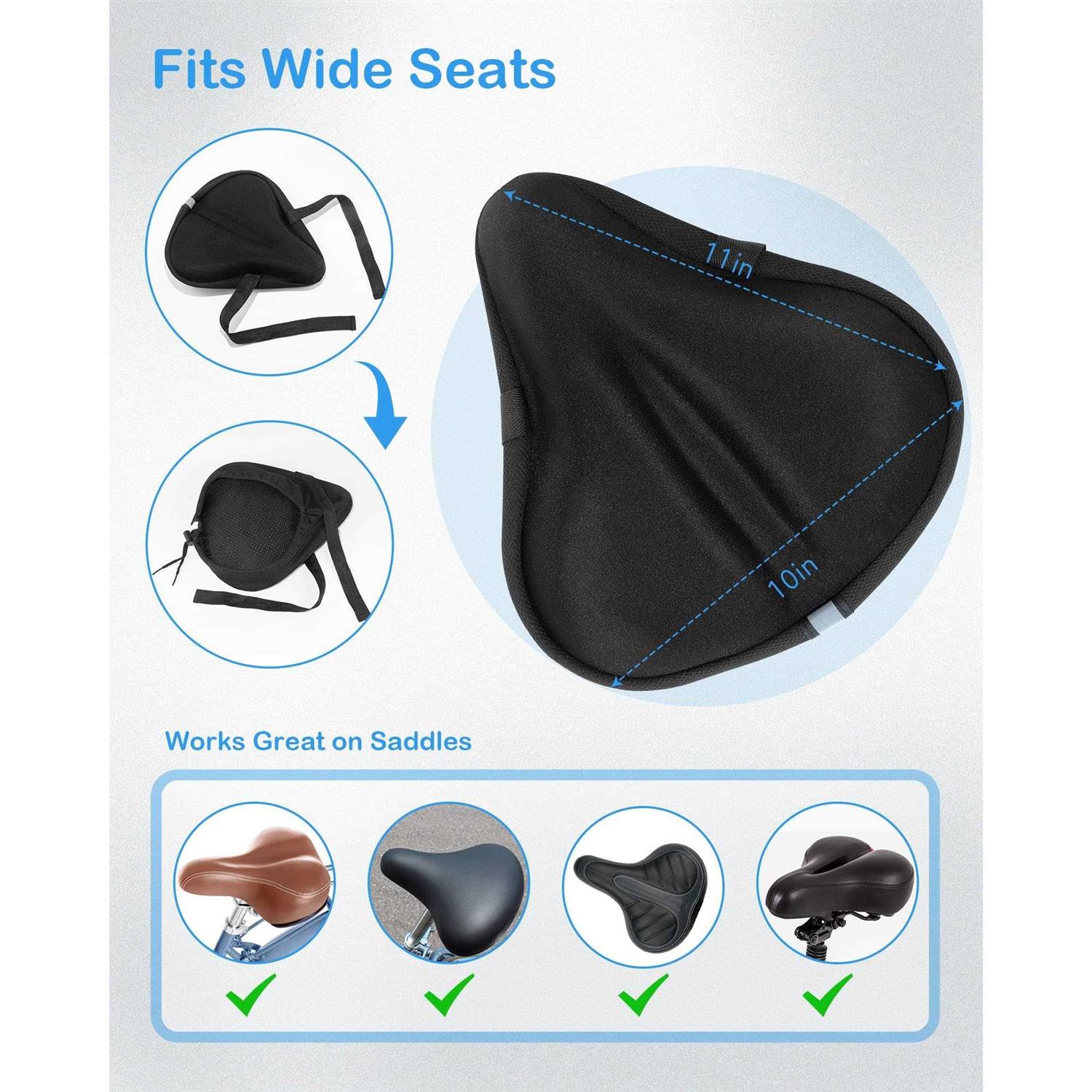 CUNCUI Gel Bike Seat Cover, Bicycle Seat Covers, Bike Seat Cushion for Women Men Comfort Compatible, Suitable for Outdoor and Indoor - Image 4