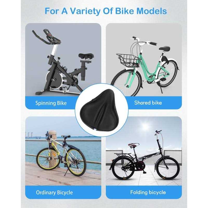 CUNCUI Gel Bike Seat Cover, Bicycle Seat Covers, Bike Seat Cushion for Women Men Comfort Compatible, Suitable for Outdoor and Indoor - Image 5