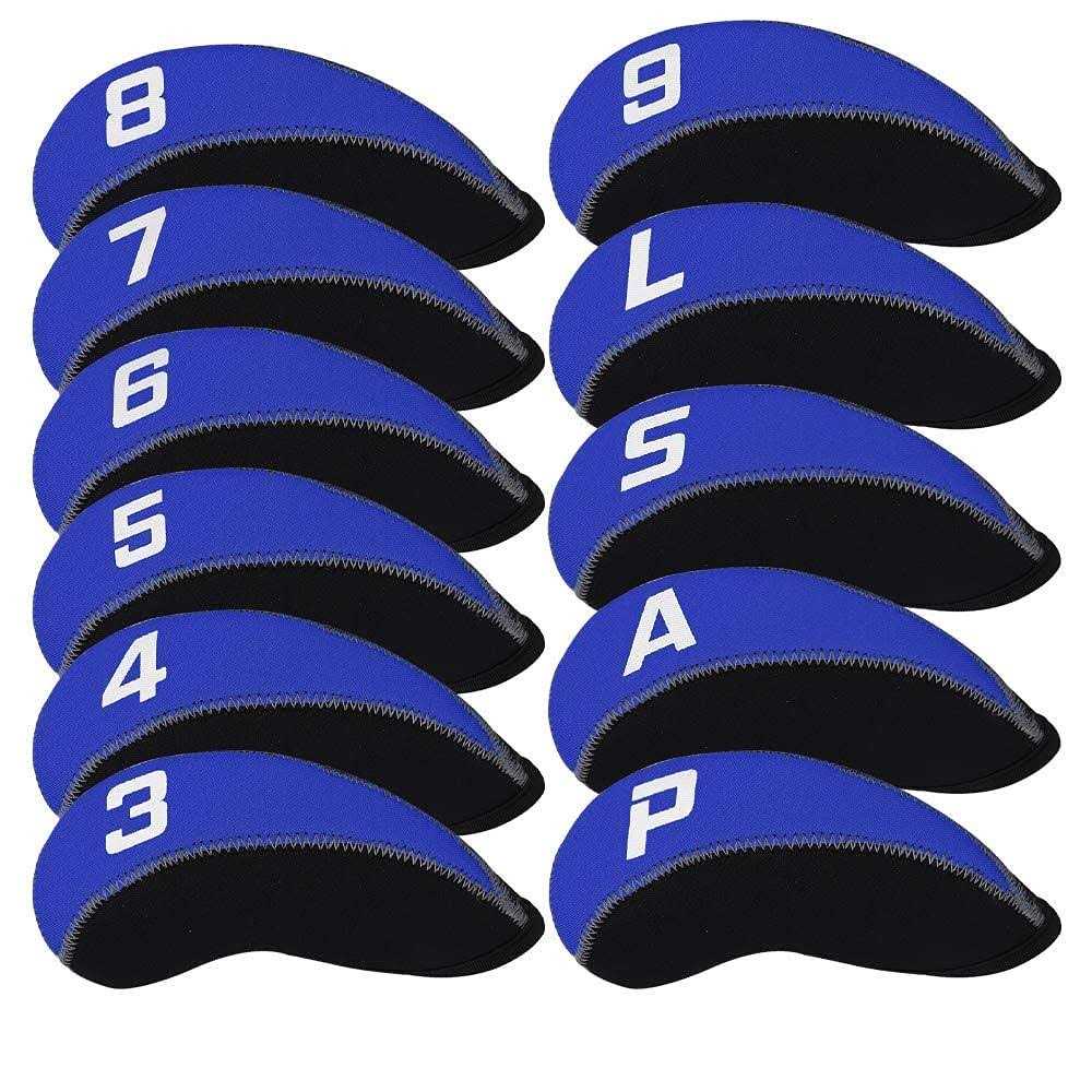 Craftsman Golf 11pcs/Set Neoprene Iron Headcover Set with Large No. for All Brands Callaway,Ping,Taylormade,Cobra Etc