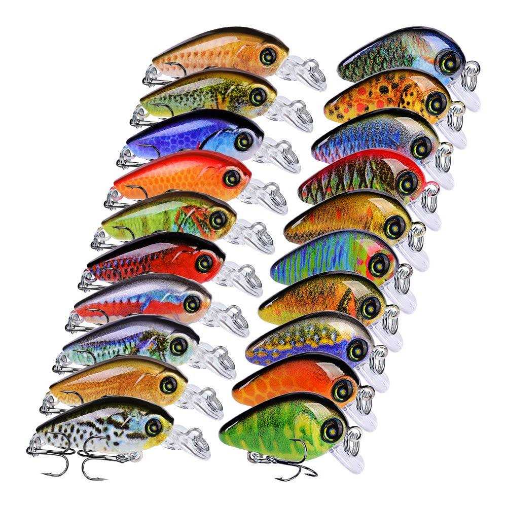 Sunlure Mini Crankbait Fishing Lures Kits Swimbait Wobbler Hard Baits for Bass Trout Pike Freshwater and Saltwater 10pc-20pc/pack