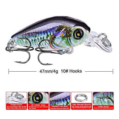 Alternative view of Sunlure Mini Crankbait Fishing Lures Kits Swimbait Wobbler Hard Baits for Bass Trout Pike Freshwater and Saltwater 10pc-20pc/pack