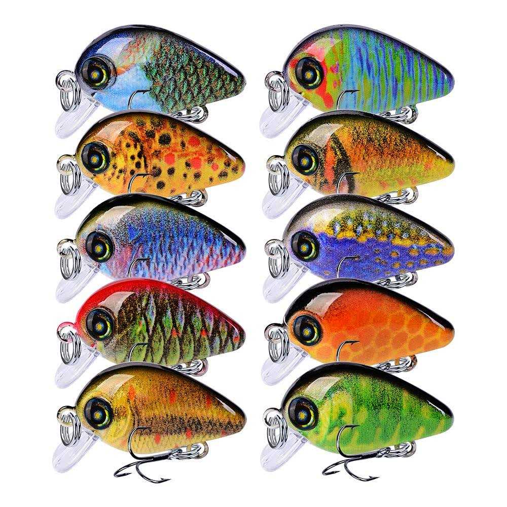 Sunlure Mini Crankbait Fishing Lures Kits Swimbait Wobbler Hard Baits for Bass Trout Pike Freshwater and Saltwater 10pc-20pc/pack