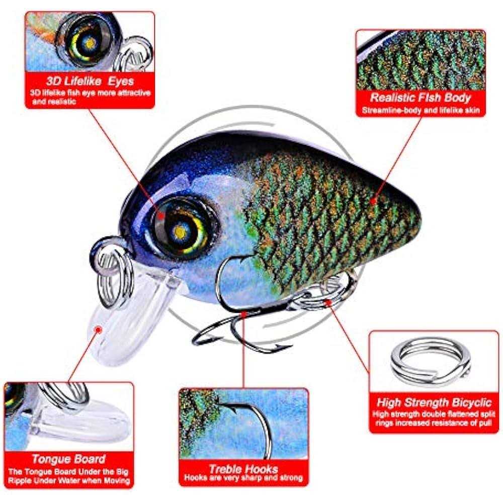 Alternative view of Sunlure Mini Crankbait Fishing Lures Kits Swimbait Wobbler Hard Baits for Bass Trout Pike Freshwater and Saltwater 10pc-20pc/pack