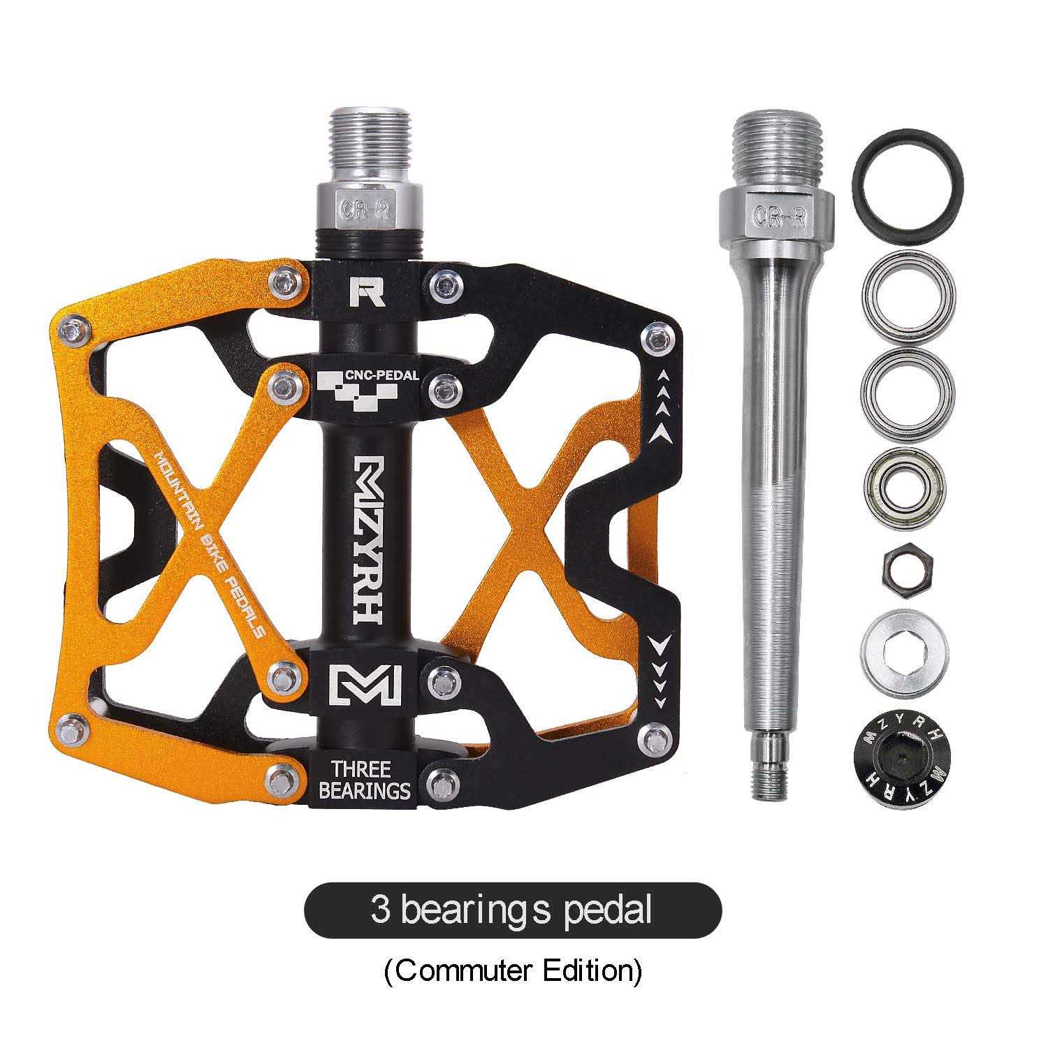 MZYRH Mountain Bike Pedals Ultra Strong Colorful CNC Machined 9/16 Cycling Sealed 3 Bearing Pedals - Image 2