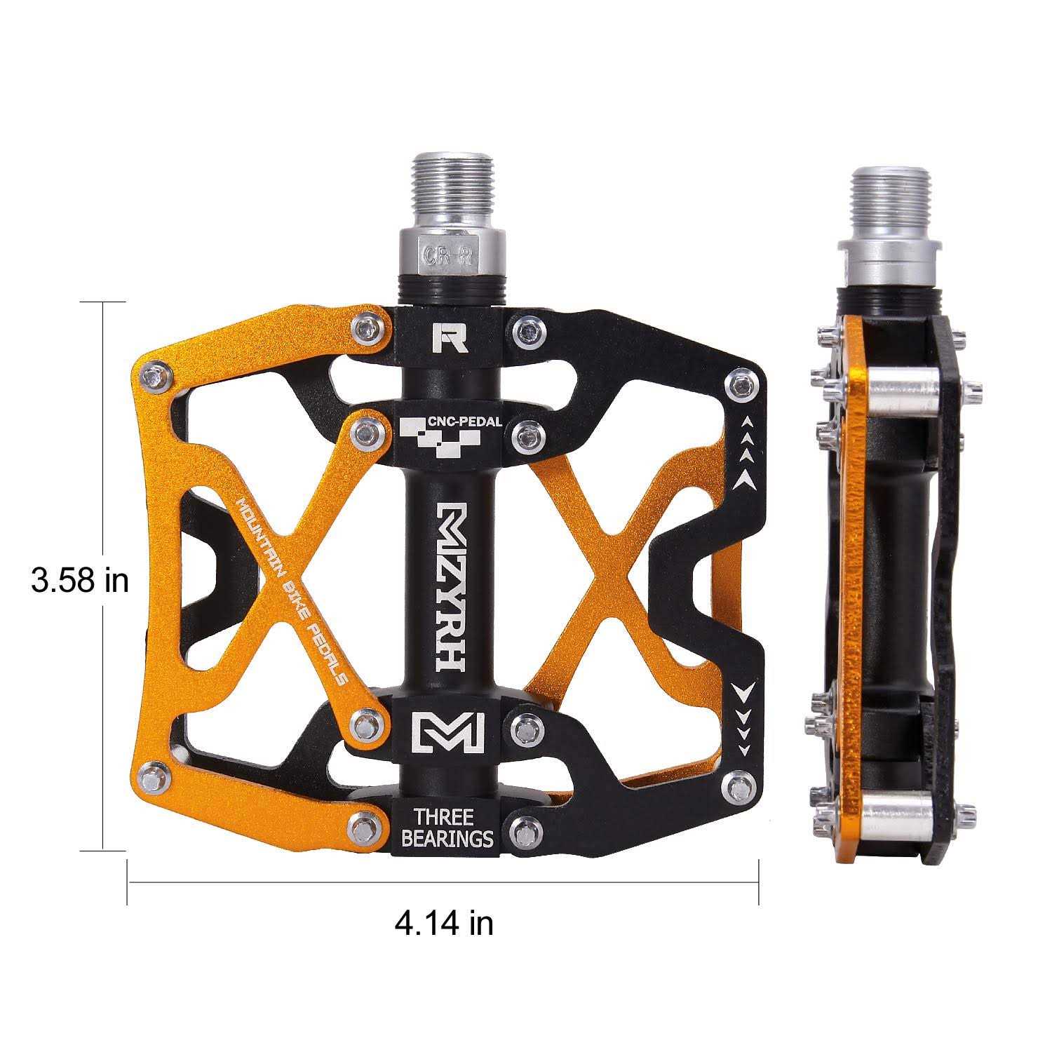 MZYRH Mountain Bike Pedals Ultra Strong Colorful CNC Machined 9/16 Cycling Sealed 3 Bearing Pedals - Image 3