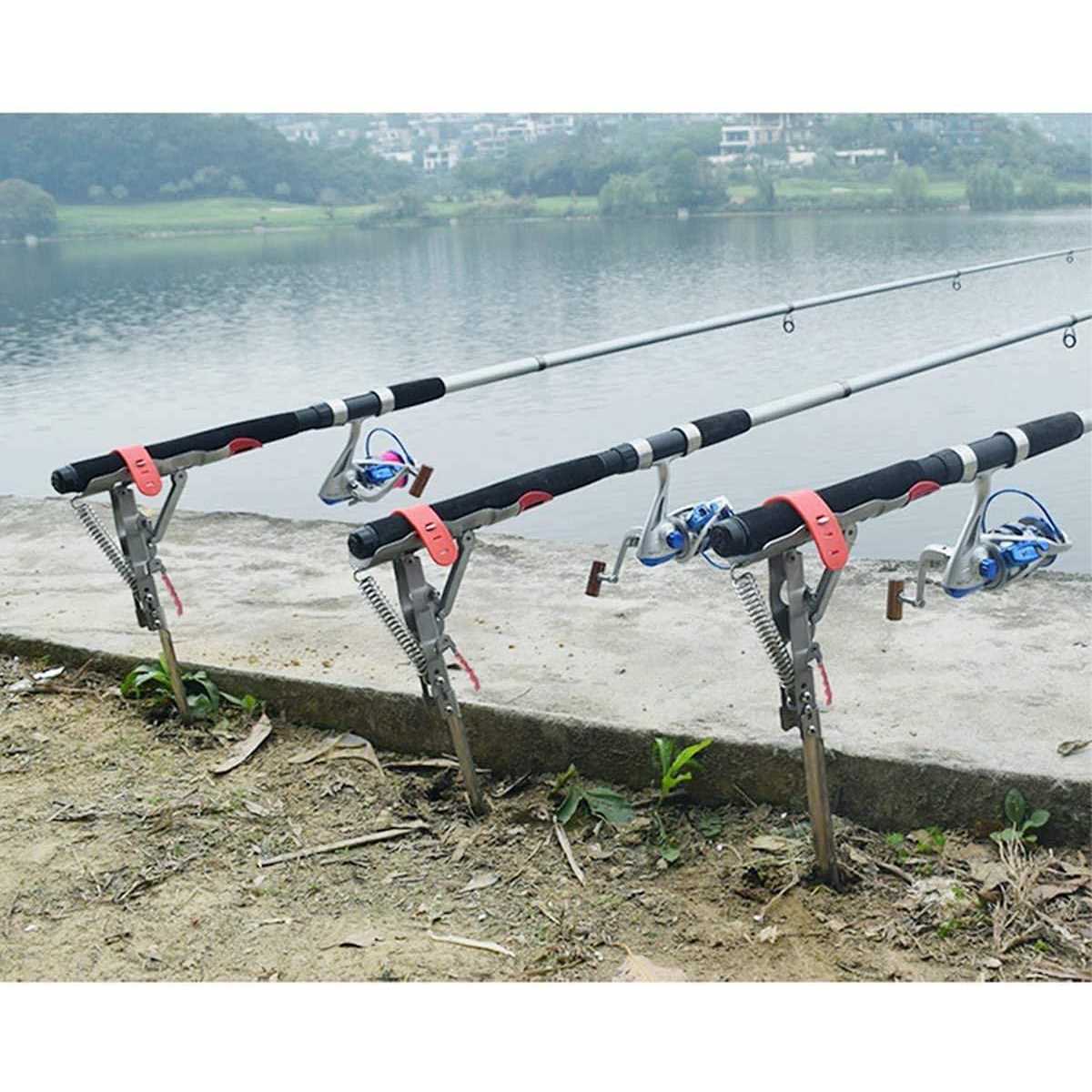 LBW Automatic Spring Fishing Rod Holder for Ground Bank Fishing Pole Holder Hook Setter Adjustable High Sensitivity Stainless Steel Spring Loaded - Image 3