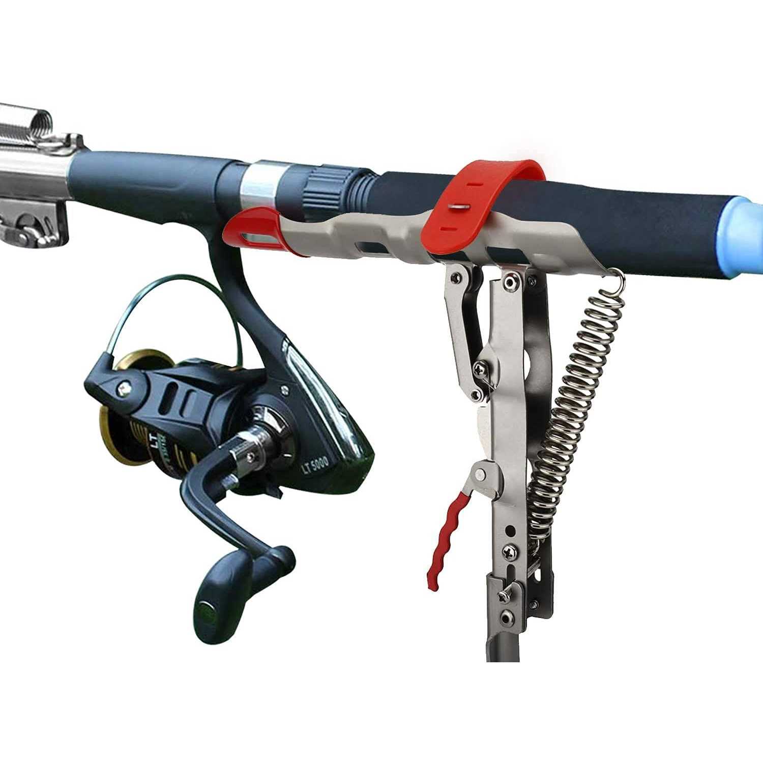 LBW Automatic Spring Fishing Rod Holder for Ground Bank Fishing Pole Holder Hook Setter Adjustable High Sensitivity Stainless Steel Spring Loaded - Image 3