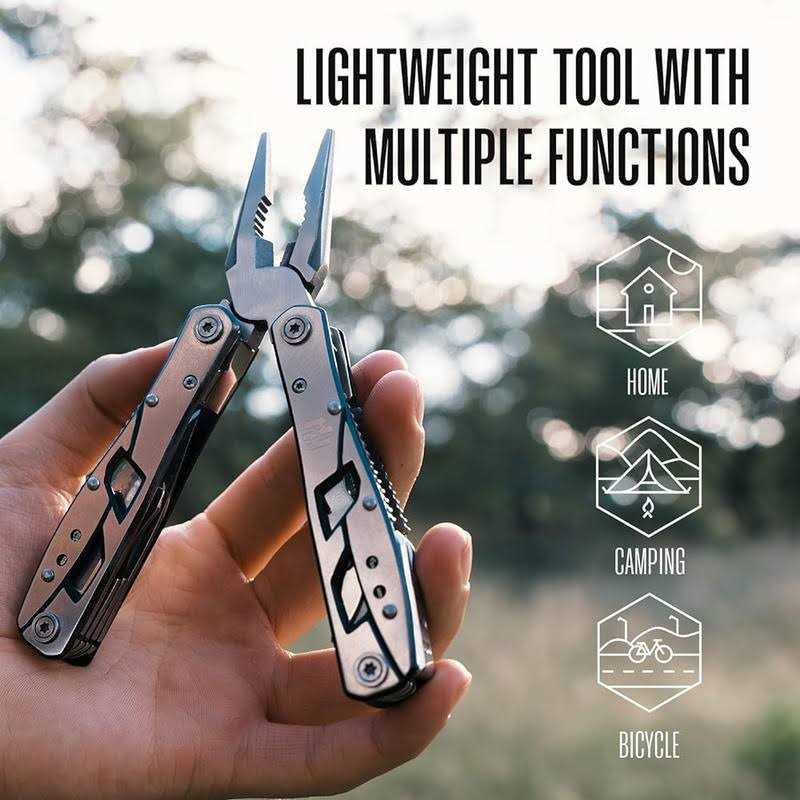 Multitool Plier 12 in 1 Stainless Steel Pocket Multi Tool with Durable Sheath for Camping - Image 2