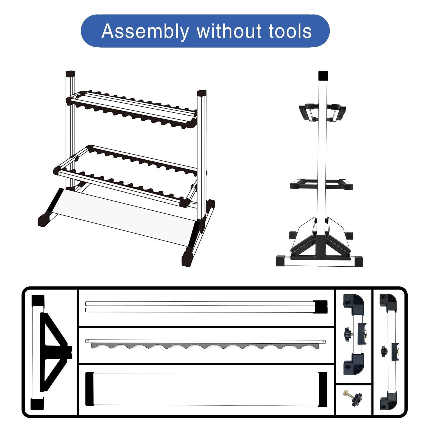 Fishing Rod Holders,Aluminium Fishing Pole Holders,Portable Fishing Rod Rack,Holds Up to 24 Rods,Fishing Pole Vertical Ground Display Rack - Image 3