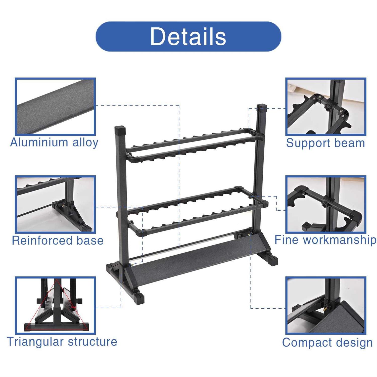 Fishing Rod Holders,Aluminium Fishing Pole Holders,Portable Fishing Rod Rack,Holds Up to 24 Rods,Fishing Pole Vertical Ground Display Rack - Image 4