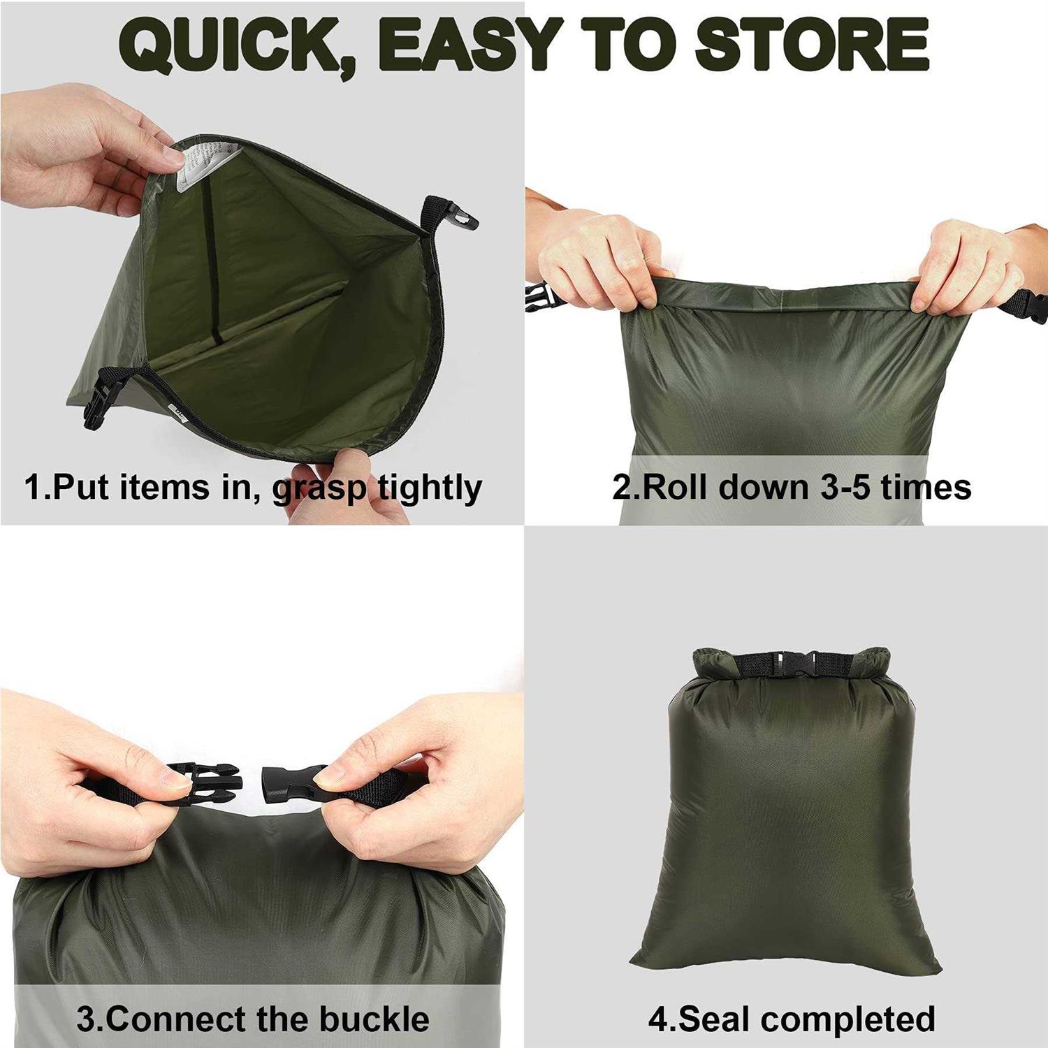 Ucolofun Dry Bags Waterproof Set 5 Packs Ultralight Waterproof Bags Small Stuff Sack Water Proof Bag Dry Packs - Image 3