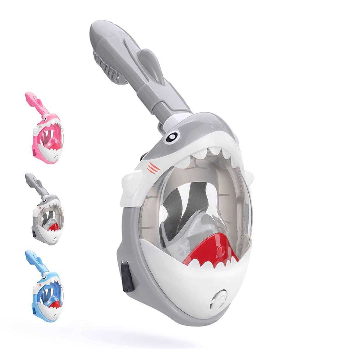 DCYSO Snorkel Mask Full Face Kids 2020 Shark Sharp Snorkeling Mask for Kid HD Seaview Anti Fog Anti Leak