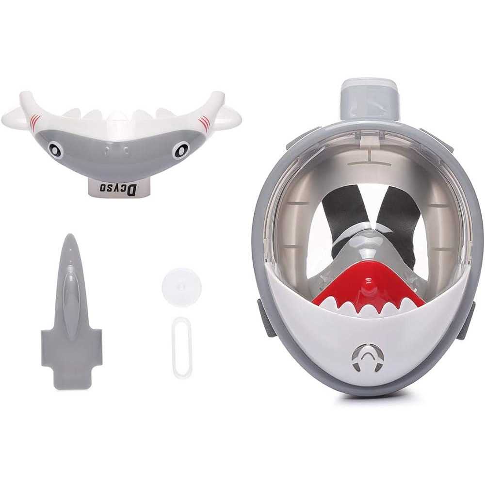 DCYSO Snorkel Mask Full Face Kids 2020 Shark Sharp Snorkeling Mask for Kid HD Seaview Anti Fog Anti Leak - Image 2