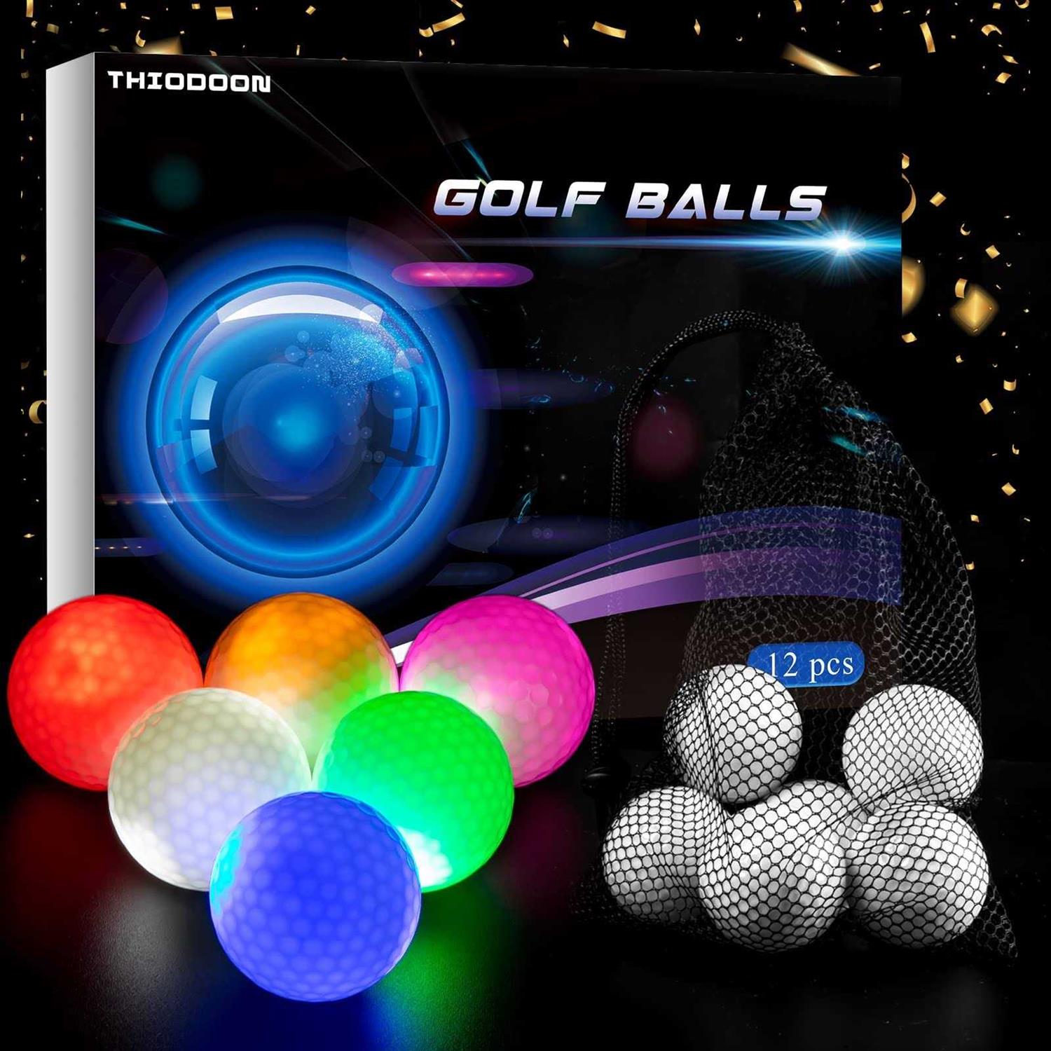 THIODOON Glow in The Dark Golf Balls Light up Led Golf Balls Night Golf