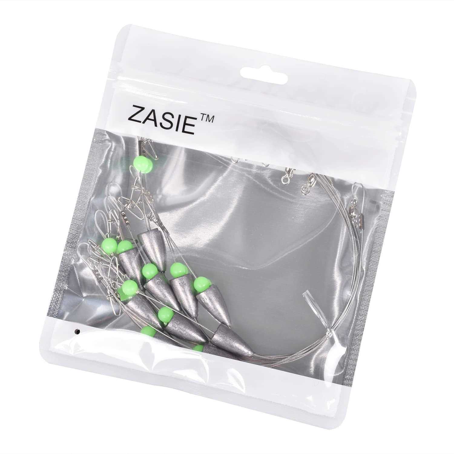 ZASIE Carolina Rigs for Fishing 12 Inch Steel Fishing Leaders with Fishing Weight - Image 5