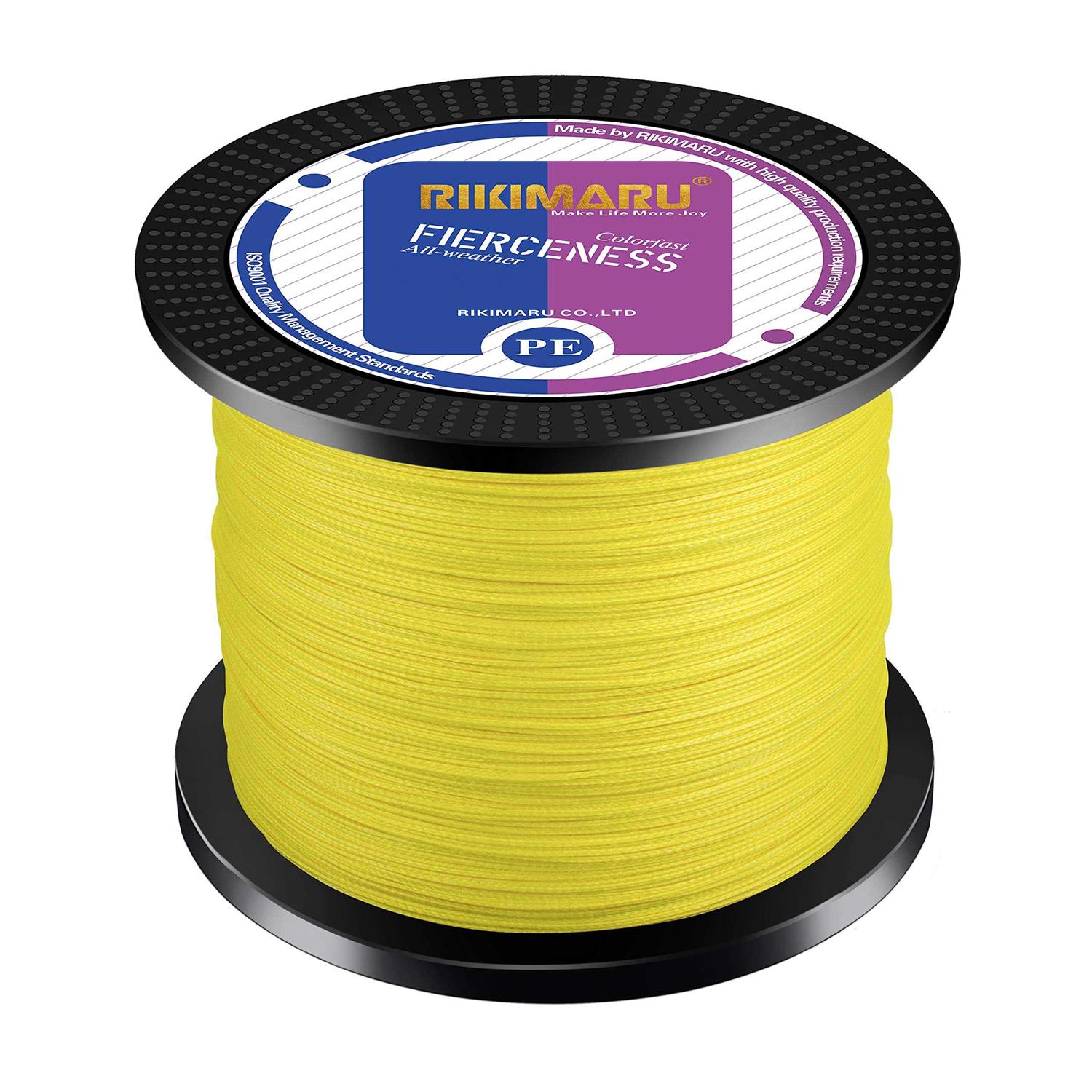 RIKIMARU Braided Fishing Line Abrasion Resistant Superline Zero Stretch&Low Memory Extra Thin Diameter