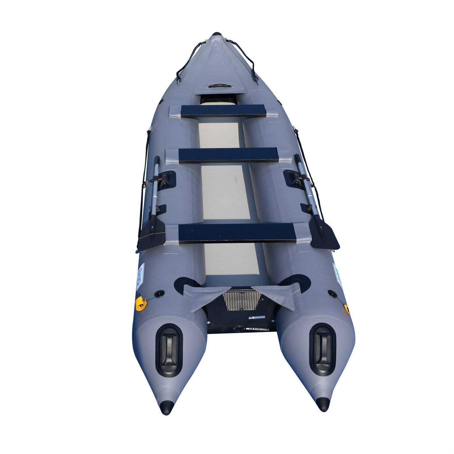 Bris 14.1ft Inflatable Boat Inflatable Kayak 3 Person Kayak Canoe Fishing Inflatable Poonton Boat
