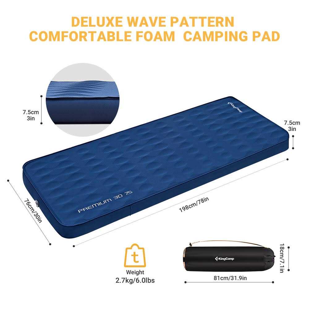 KingCamp Self-Inflating Camping Sleeping Pad Foam Mattress - Image 3
